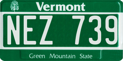 VT license plate NEZ739