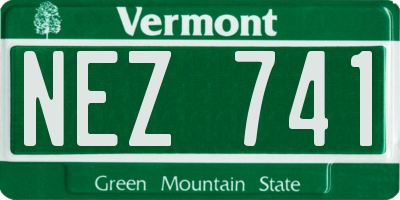 VT license plate NEZ741