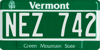 VT license plate NEZ742