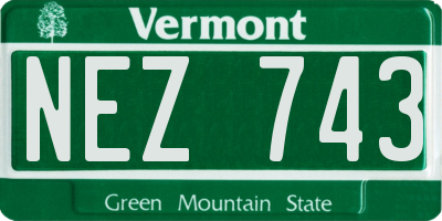 VT license plate NEZ743