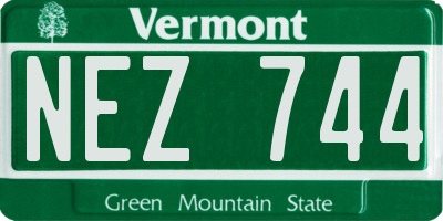 VT license plate NEZ744