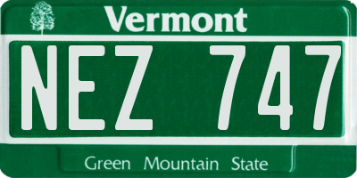 VT license plate NEZ747