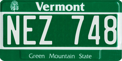VT license plate NEZ748