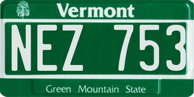 VT license plate NEZ753