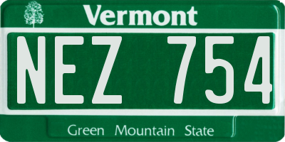VT license plate NEZ754