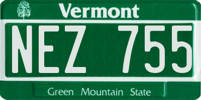 VT license plate NEZ755