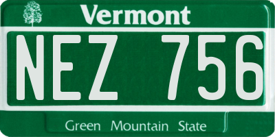 VT license plate NEZ756