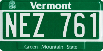 VT license plate NEZ761