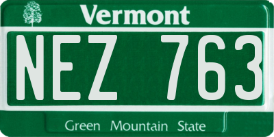 VT license plate NEZ763
