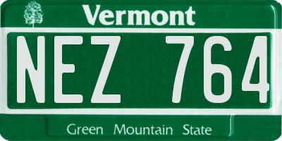VT license plate NEZ764