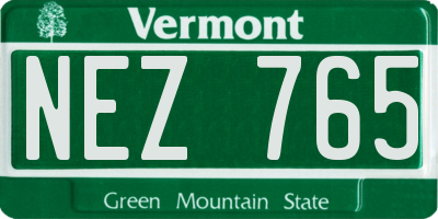 VT license plate NEZ765