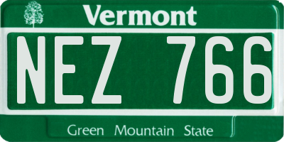 VT license plate NEZ766