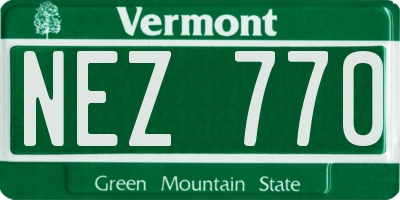 VT license plate NEZ770
