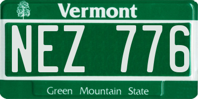 VT license plate NEZ776