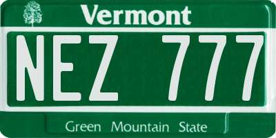 VT license plate NEZ777