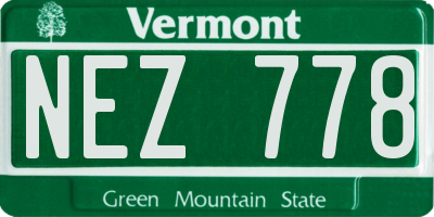 VT license plate NEZ778