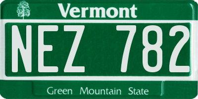 VT license plate NEZ782