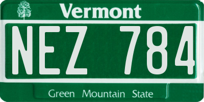 VT license plate NEZ784
