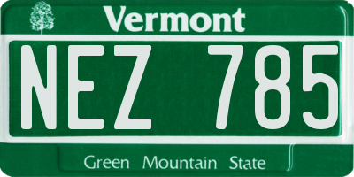 VT license plate NEZ785