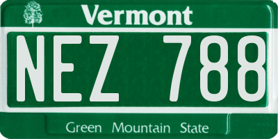 VT license plate NEZ788