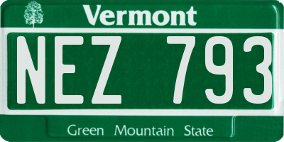 VT license plate NEZ793