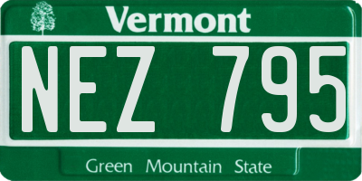 VT license plate NEZ795