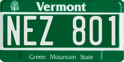 VT license plate NEZ801
