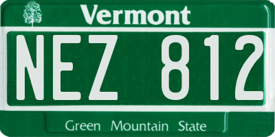 VT license plate NEZ812