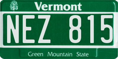 VT license plate NEZ815