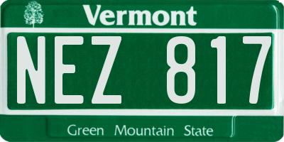 VT license plate NEZ817