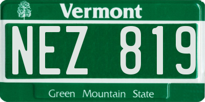 VT license plate NEZ819