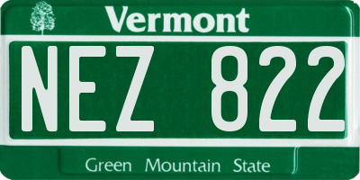 VT license plate NEZ822