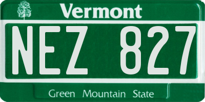 VT license plate NEZ827
