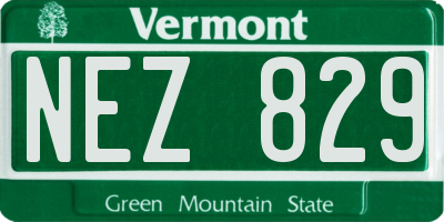 VT license plate NEZ829