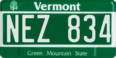 VT license plate NEZ834