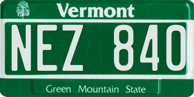 VT license plate NEZ840