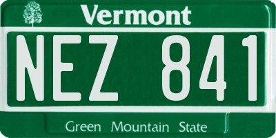 VT license plate NEZ841