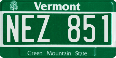 VT license plate NEZ851