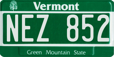 VT license plate NEZ852