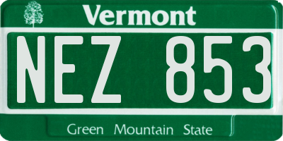 VT license plate NEZ853