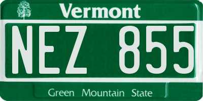 VT license plate NEZ855