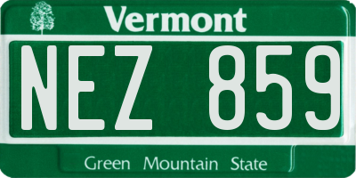 VT license plate NEZ859