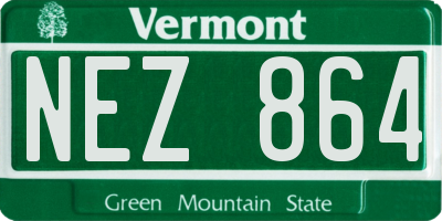 VT license plate NEZ864