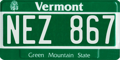 VT license plate NEZ867