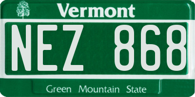 VT license plate NEZ868