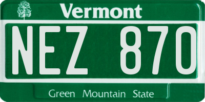 VT license plate NEZ870