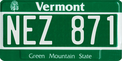 VT license plate NEZ871
