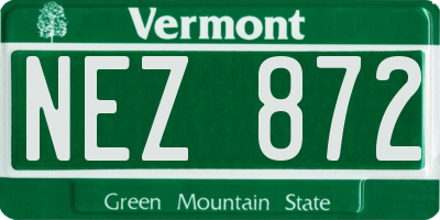 VT license plate NEZ872