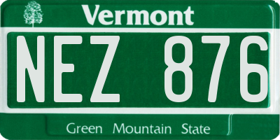 VT license plate NEZ876