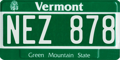 VT license plate NEZ878